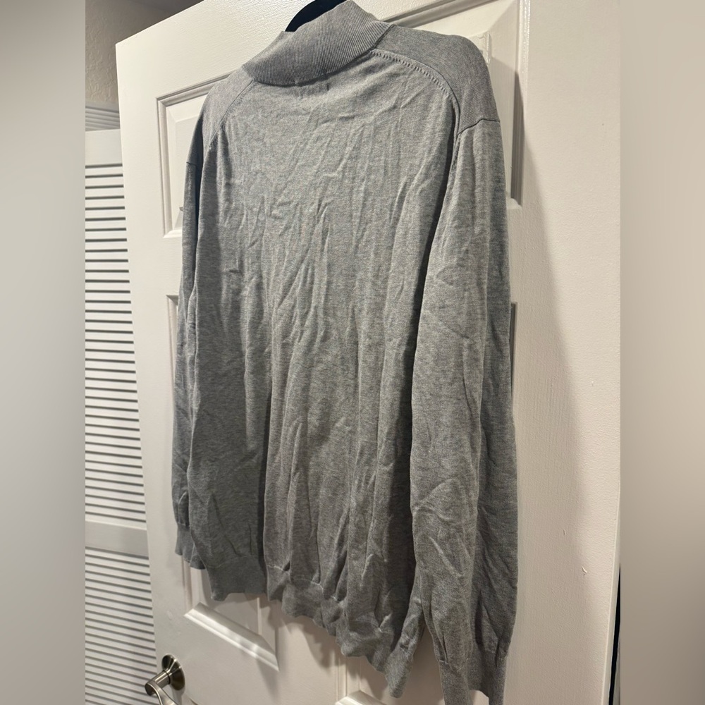 XXL Brooks Brothers Gray Half-Zip Sweater Supima Cotton - Picture 4 of 4